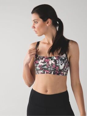 Butterfly Print Bralette - Pink, Brown & Mint